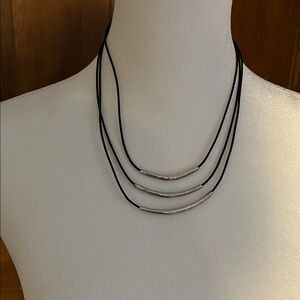 Silpada Black and Silver Multi-Strand Necklace